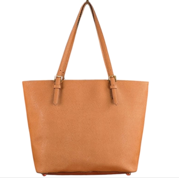 Michael Kors Large Jet Set Tote In Camel Saffiano Leather - Picture 3 of 15